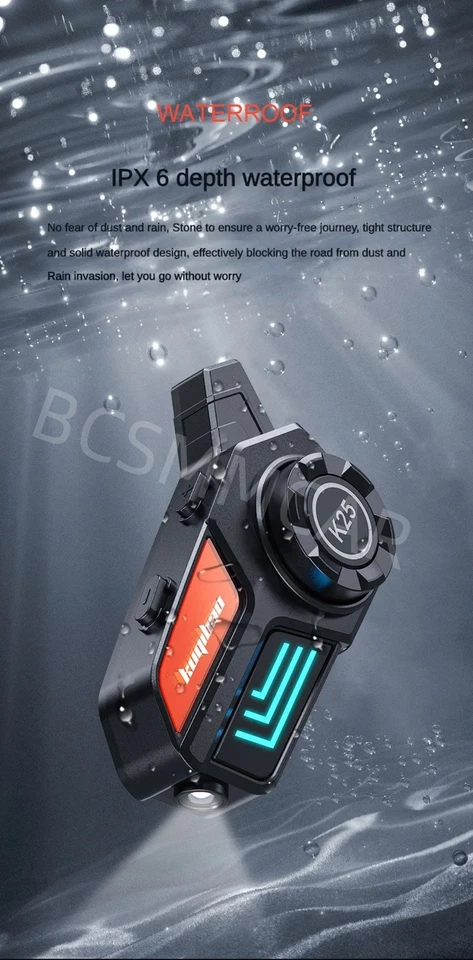 Motorcycle Helmet Headset Wireless Bluetooth Headphone Speaker Hands-Free Kit - Image 4 of 4