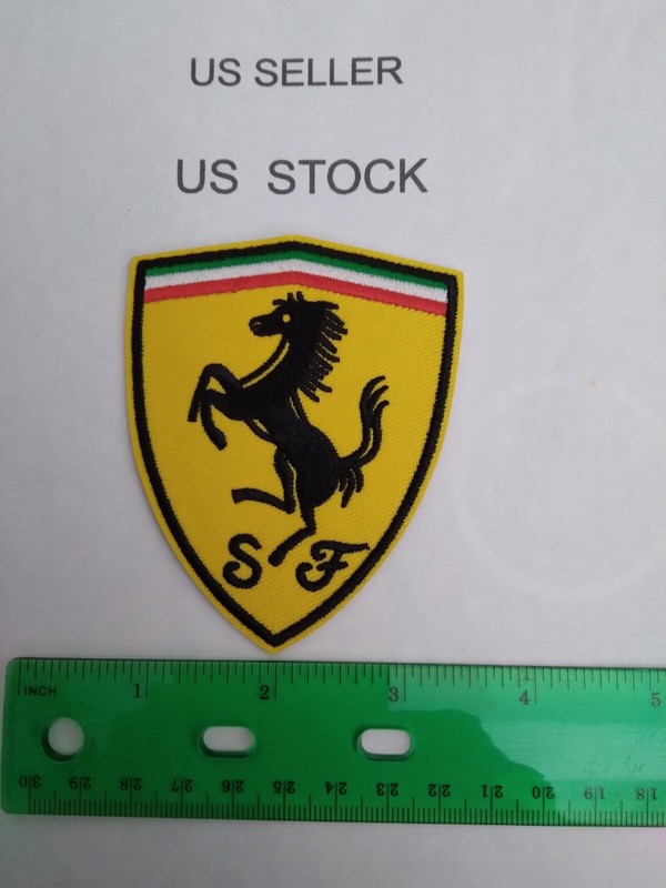 FERRARI EMBROIDERED PATCH IRON/SEW ON ~3 1/2 Inch Great  Quality 