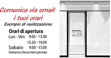 ADESIVO STICKERS DECAL VETRINA" ORARI di APERTUTA " bar caffè NEGOZIO VETROFANIA