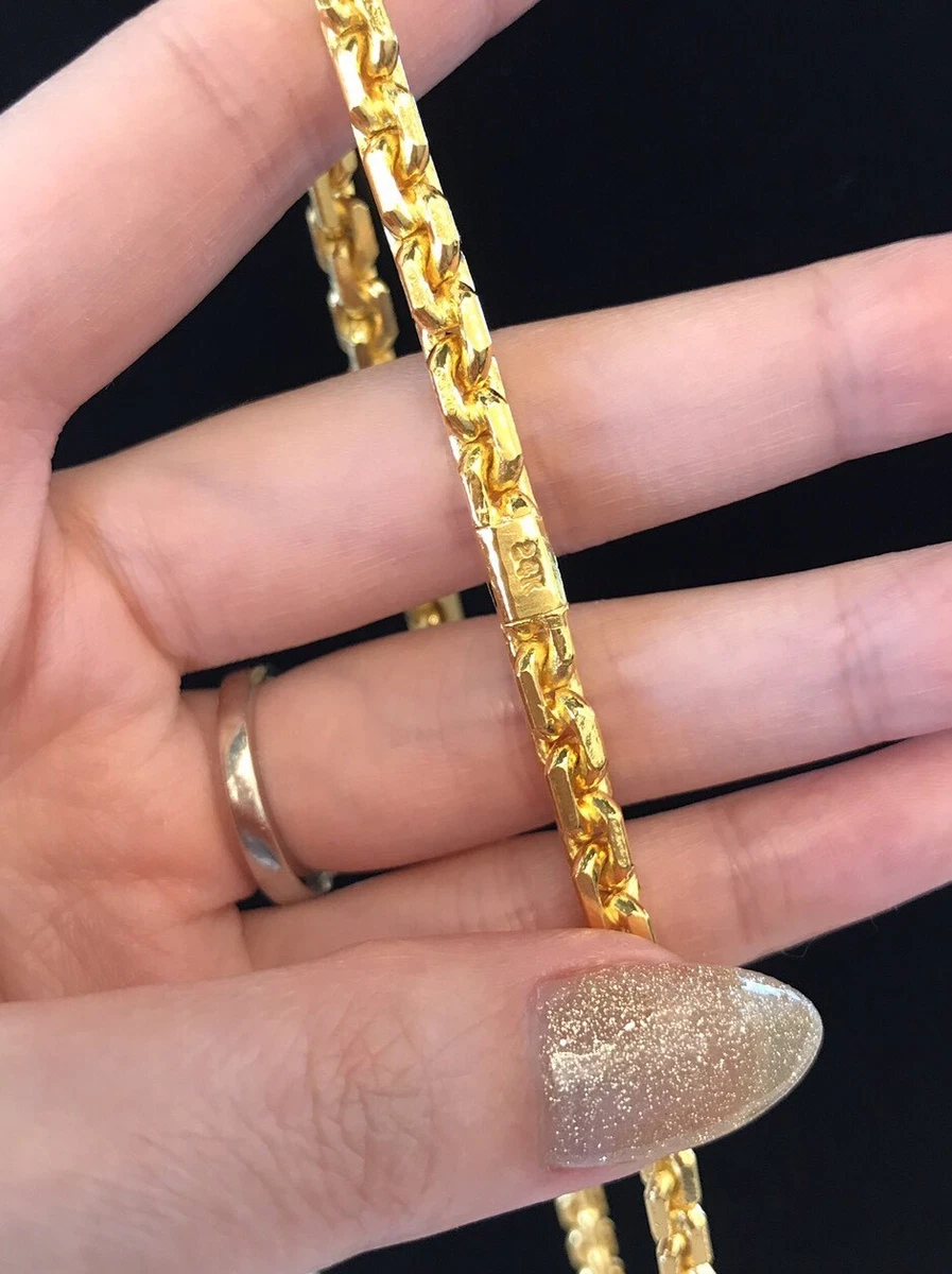 9999 24k Solid gold All Chain Links Necklace Custom 90 Gram NO CLASP 4.5mm