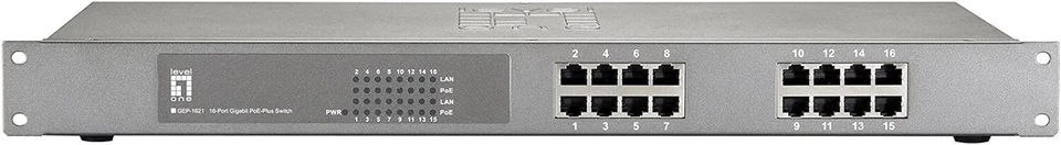 Ethernet Switch LevelOne GEP-1621 16-Port Gigabit PoE-Plus Switch 120W - Bild 2 von 4