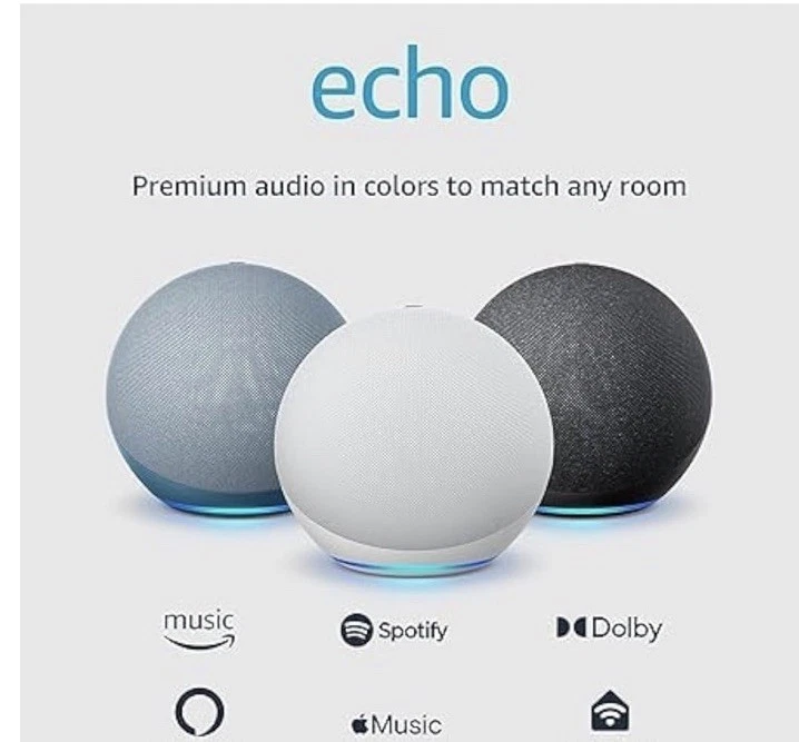 Amazon Echo 4th Gen - Smart Home Hub with Alexa - Glacier - Image 2 of 4