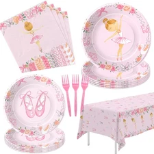 Xigejob Ballerina Birthday Party Decorations Dinnerware, Ballerina Theme Danc...