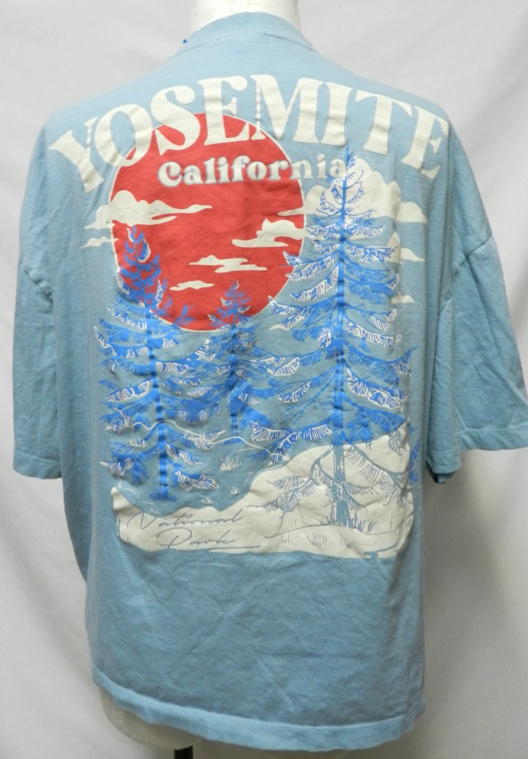 ASOS Yosemite California oversized knit t shirt top Men blue Size Sz Large Lg L
