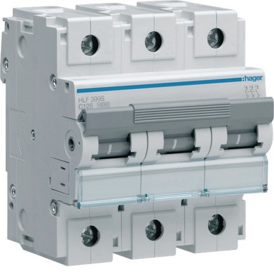Hager HLF399S HLF MCB 3P 125 A C Curve 10kA DIN Rail