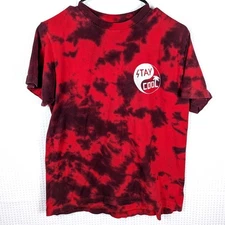 Happy Hour Shades M T-Shirt Stay Cool Red Black Tie Dye Hand Dyed Surf Skate