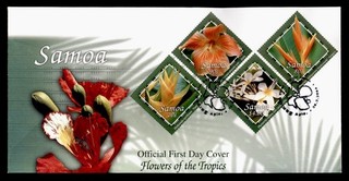 DR WHO 2004 SAMOA FDC FLOWER $4 R82343