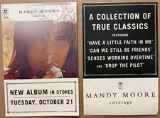 MANDY MOORE Rare 2003 DOUBLE SIDE PROMO POSTER FLAT w/RELEASE DATE 4 Coverage CD