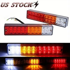 2X LED Trailer Stop Turn Tail Light,Boat Rectangle Reverse Brake Rear Lamp Truck
