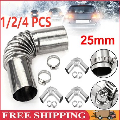 25mm Elbow Pipe Air Diesel Parking Heater Exhaust Connector w/Clamp For Webasto