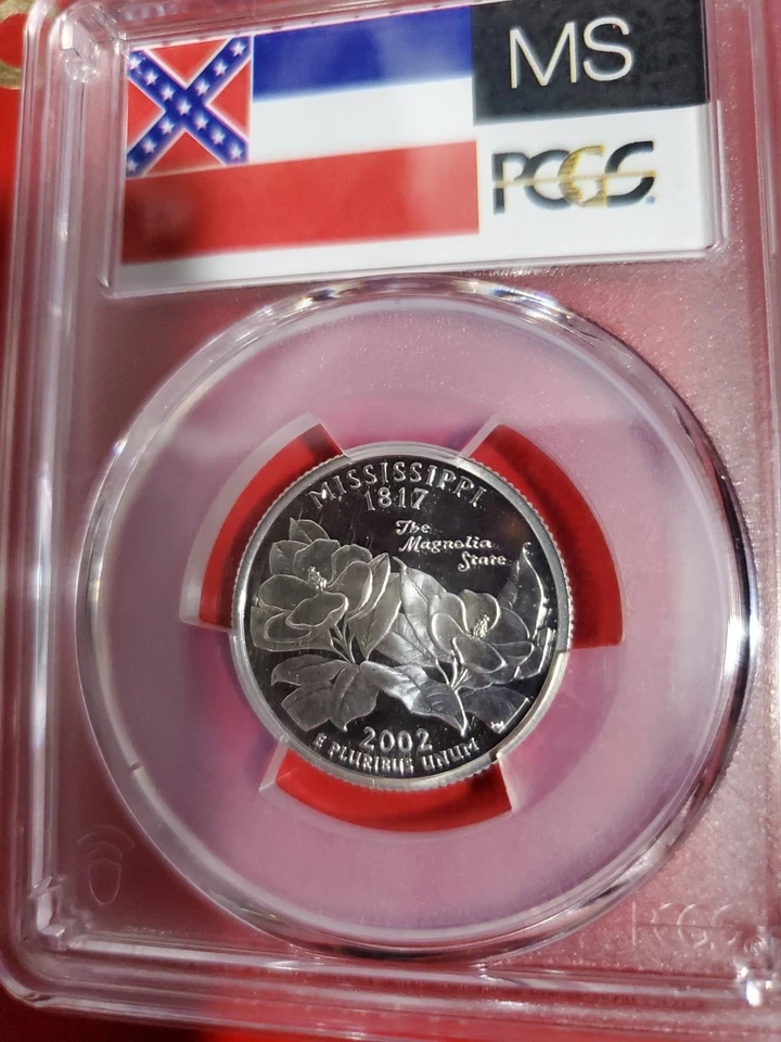 2002 S .90 SilverQuarter Dollar PR69DCAM Mississippi 50 State, PCGS Certified. - Image 4 of 4