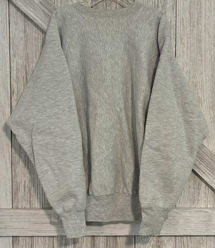 Maglione grigio grande Lands’ End Champion vintage usato felpa vuota U.S.A. - Foto 6 di 12