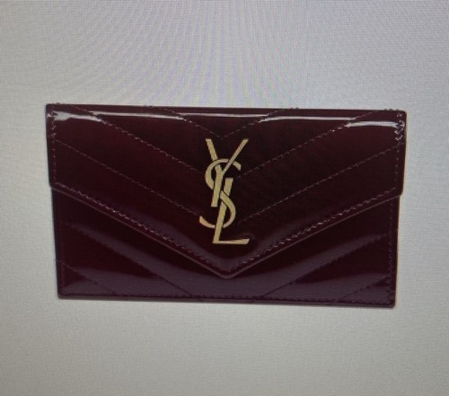 Yves Saint Laurent Zip Card Case Patent Leather Brand New Authentic