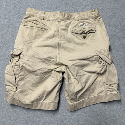 Polo Ralph Lauren Cargo Shorts Mens Size 35 Beige Khaki 9” Inseam Cargo Pockets - Picture 2 of 5