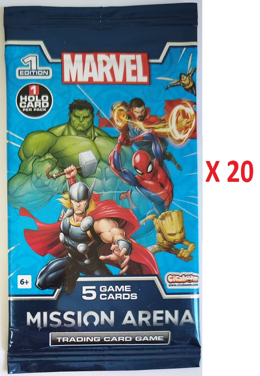 Marvel Mission Arena TCG Lotto 20 Bustine Game Cards Cicaboom