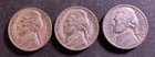 (1943-P, 1943-P, 1943-P) - 3 Silver War Nickel Lot - 35% Silver War Nickels