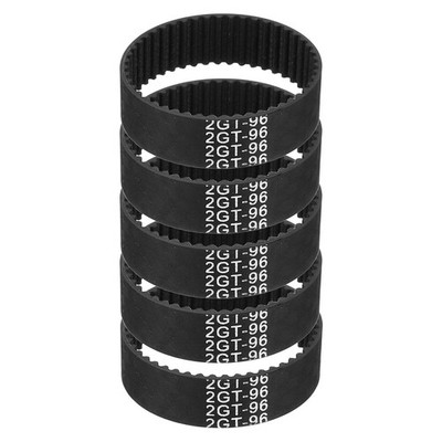 96mm GT-2 Timing Belt, 5pcs 9mm Width 2mm Pitch 3D Printing Closed Loop, Black