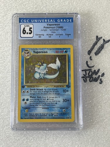 Vaporeon (1st Edition) graded CGC 6.5 for sale on eBay