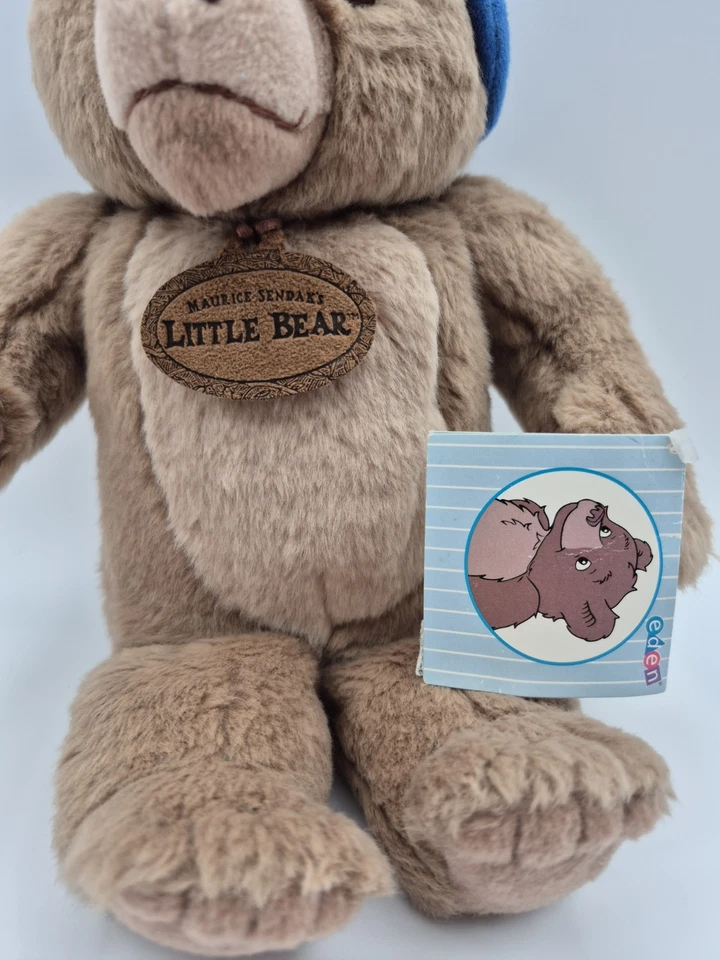 Bolsa de frijoles vintage Maurice Sendak Little Bear 8" peluche Eden 2000 nueva con etiqueta Foto 3 de 4