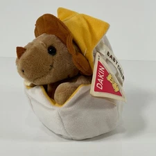 Dakin Baby Centrosaurus Brown Baby Dinosaur With Egg w/ Tags Vintage 1991 READ