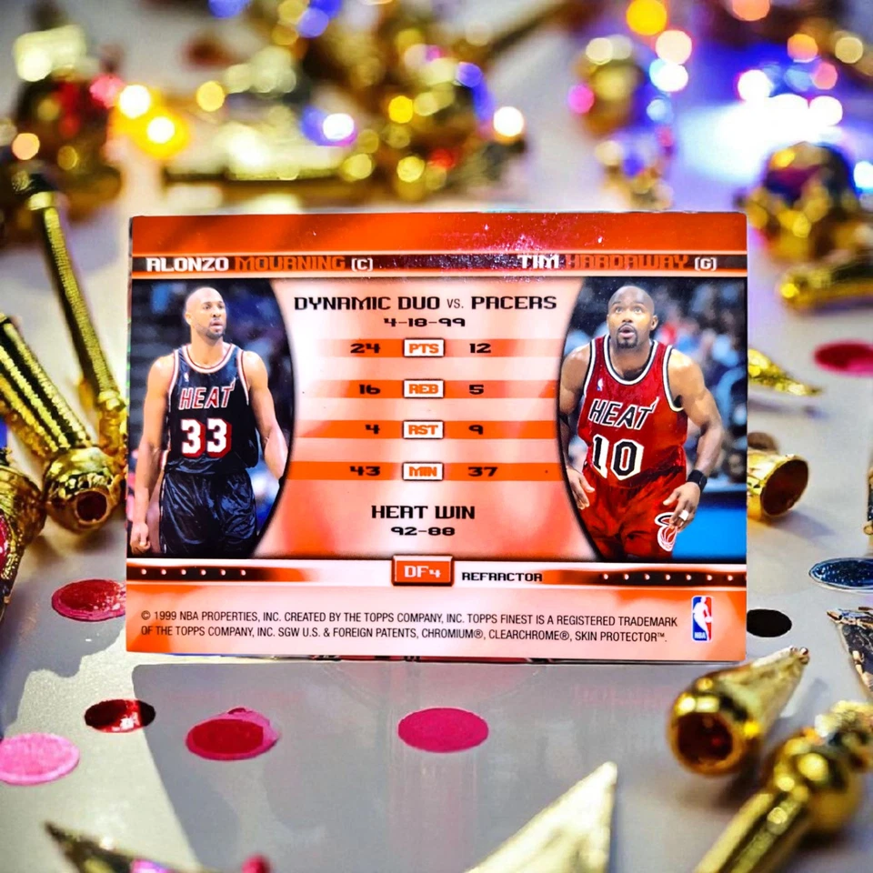 RARO 1999-00 Mejor Doble Característica Duelo Refractor DF4 Hardaway Alonzo Luto  Foto 2 de 2