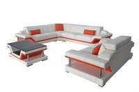 Moderne Ecksofa Couch Polster Eckgarnitur Wohnlandschaft Sofa Eck Garnitur + Usb