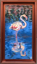 painting acrylic painting on canvas with handmade frame 26x36 cm