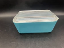 Vintage Pyrex Blue Primary #502 Covered Refrigerator Dish (JP2947)