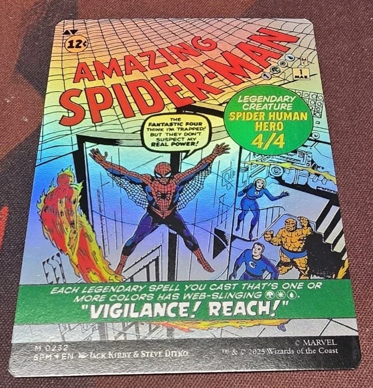 1x FOIL BORDERLESS Peter Parker / Amazing Spiderman Marvel's Spider-Man mtg 0232 - Image 2 of 2