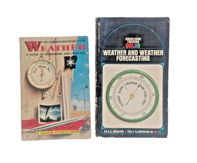 VTG Weather Phenomena and Forecasting Books - COLOR illustrations - LOT OF 2