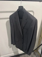 $2550 Canali Brown Label Suit Charcoal 40L EU50 100% Wool 34W/32L Made in Italy