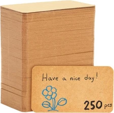 Juvale 250-Pack Blank Index Cards, 2x3.5 in Flashcards for 2 x 3.5 in, Brown 