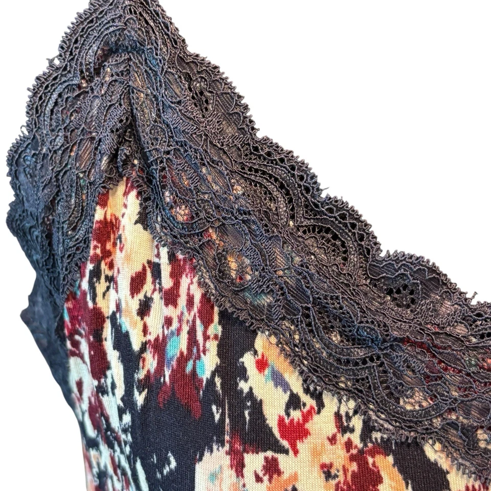 Lane Bryant Women Camisole Tank Sz 18/20 Multicolor Floral Knit Lace Stretch NWT - Image 3 of 4