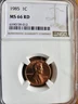 1985 LINCOLN CENT PENNY NGC MS66 RD