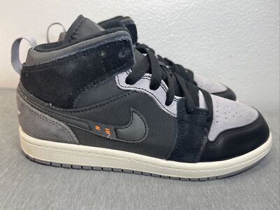 Nike Air Jordan 1 Mid SE Craft (PS) Inside Out Black DV0436 001 Kids Size 3Y