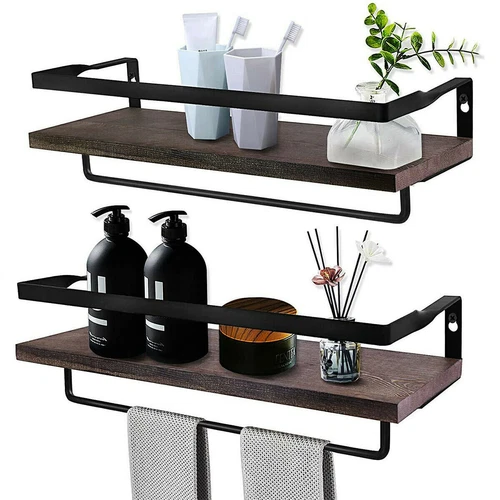 2er Set Wandregal Wandboard Bücherregal Schweberegal Regal mit Metallrahmen DHL - Bild 1 von 14