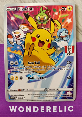 Pikachu KFC Promo Indonesia Exclusive 016/S-P Pokemon Card NM-MINT