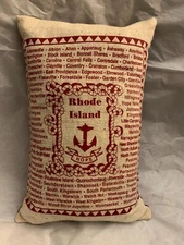 RHODE ISLAND Balsam Fir Filled Screen Printed Pillow 6″ x 10″