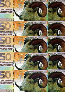LOT Kamberra POLYMER 10 x 50 Numismas, 2015 China Lunar UNC Goat / Ram / Sheep