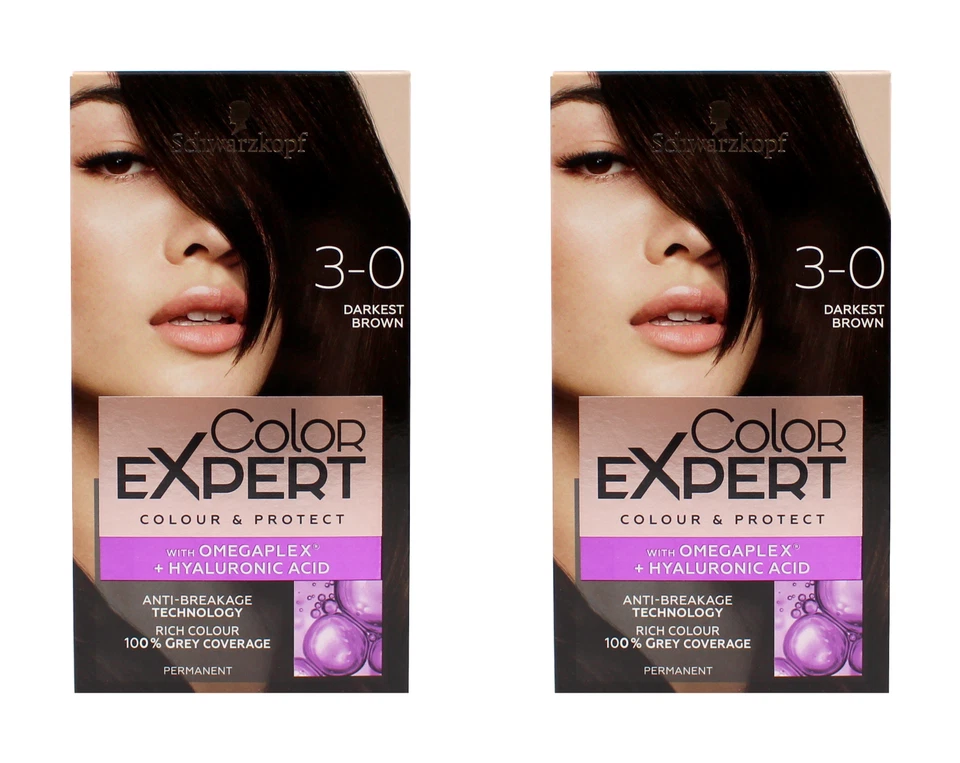 2x Schwarzkopf Color Expert Permanente Coloration 3-0 Dunkelbraun , EA206828