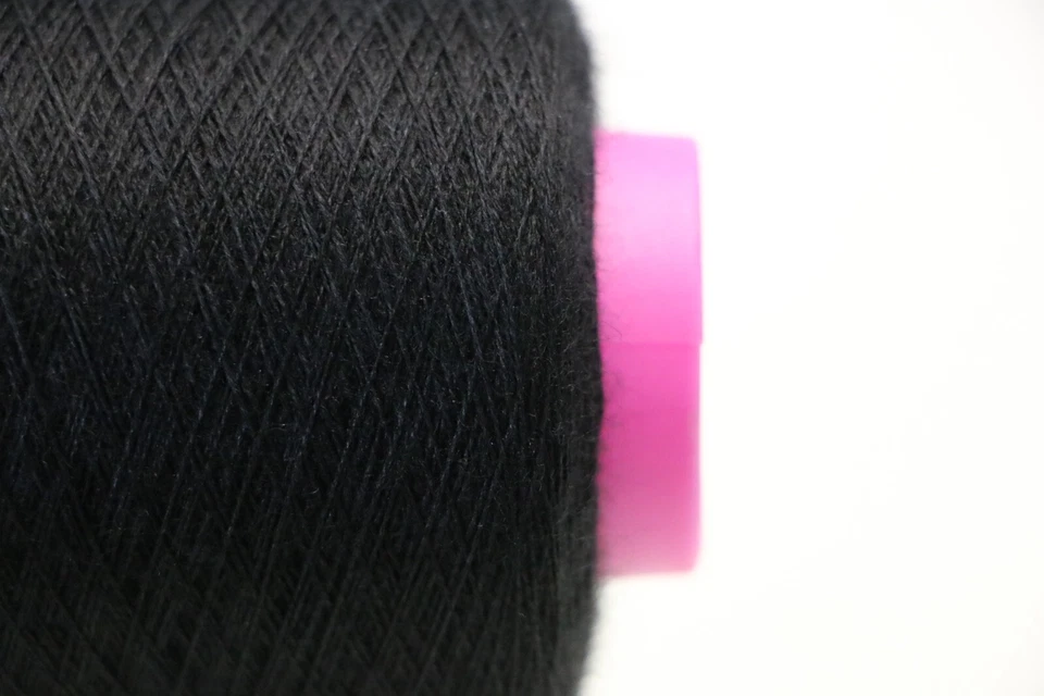 P12 (120€/kg) 100g SUPERSOFT MERINO / SEIDE / KASCHMIR SCHWARZ (60/2) Zwirn Wool - Bild 4 von 4