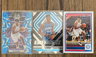 Mo Mamba 3 Card Lot Mosaic Prizm Emergent Reactive Blue Refractor Magic Lakers