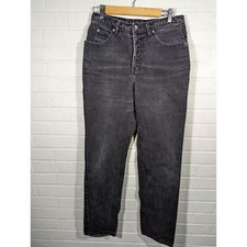 Calvin Klein Womens Black High Waist Straight Leg Jeans Sz 14 Vintage Capsule