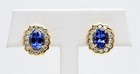 Stunning 18K Yellow Gold 3.6ct Tanzanite & 1.12ctw Diamond Halo Earrings — photo 1
