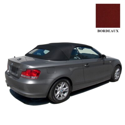 BMW 1-Series E88 Convertible Top 2008-13 Bordeaux Twill Cloth, with Glass Window
