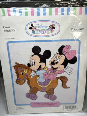Disney Babies Pony Ride Mickey and Minnie Mouse Cross Stitch Kit #32016