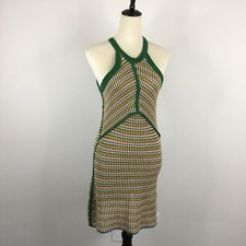 ZARA KNIT Womens sz Medium Multi-Color Striped Halter Neck Sleeveless Dress