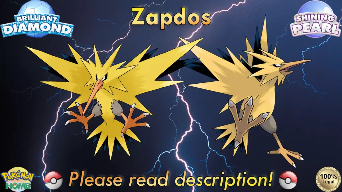 Shiny/non-shiny Zapdos 6IV Brilliant Diamond/shining Pearl 