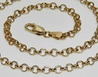 9ct Yellow Gold on Silver Belcher Chain - 4mm Width ~ 16 18 20 22 24 26 30 inch