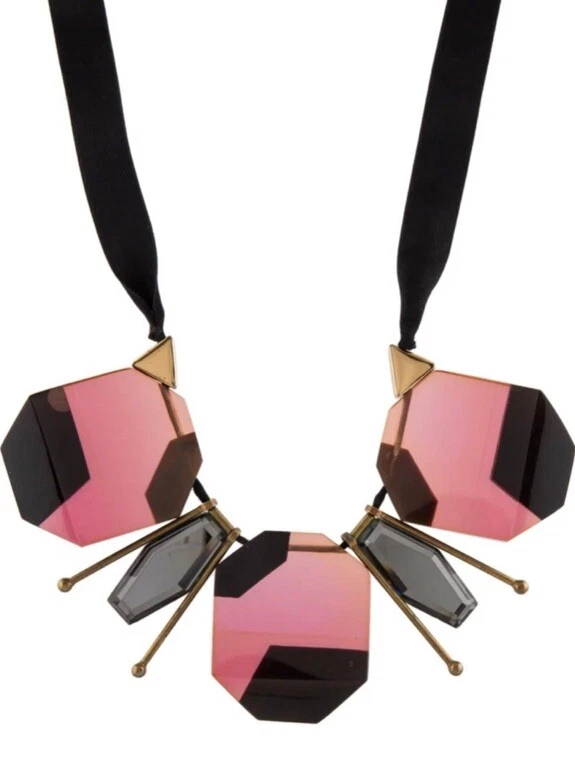 Precioso collar vintage Marni rosa Reslin con cintas de seda Foto 3 de 4